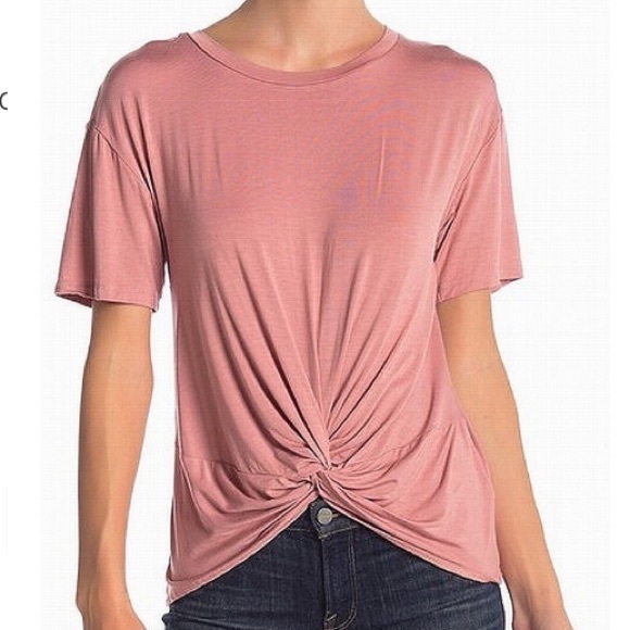 Elodie Tops - 🎀ELODIE🎀FRONT KNOT DRAPE SHORT SLEEVE TEE🎀